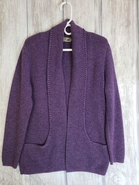 Peruvian Link open-front cardigan soft alpaca wool Shawl Collar One Size A22